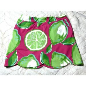 Sydney Elizabeth Limes Print Tennis Skort Skirt Pockets Athletic Women's Sz M